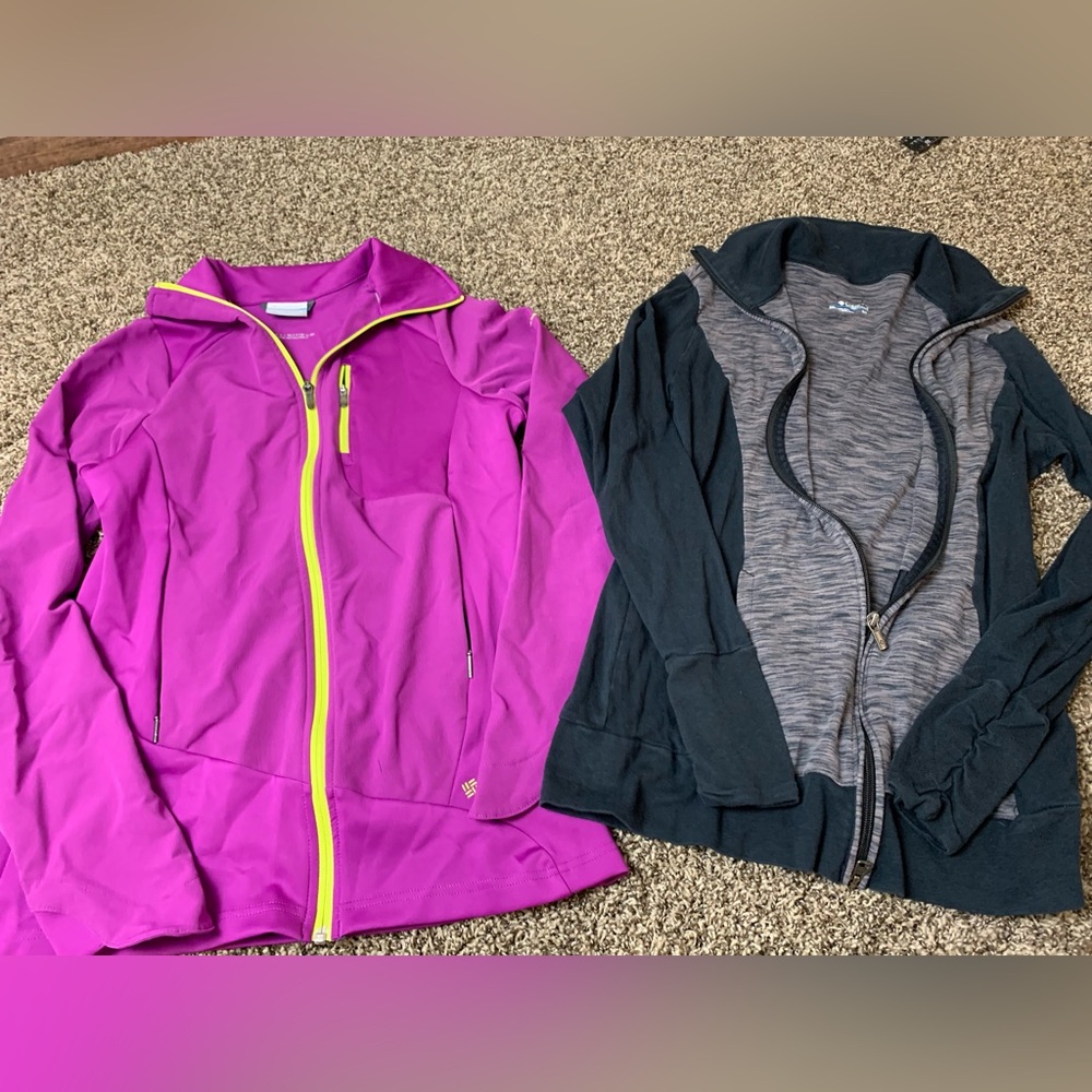 Women’s Small Columbia athletic zip up jackets bundle of two